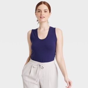 A New Day Slim Fit Navy Blue Tank Top